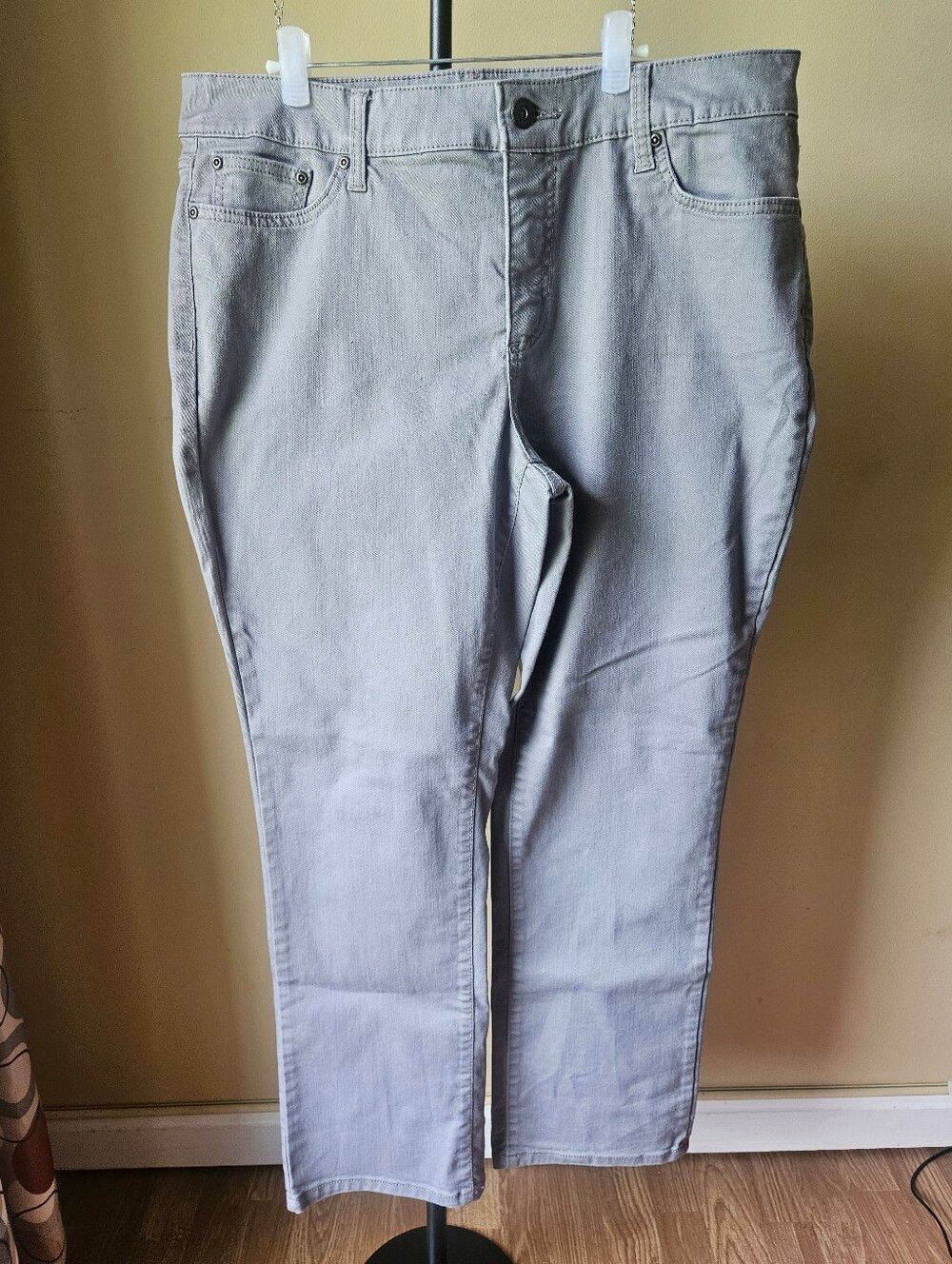 St. John's Bay Light Gray Straight Leg Jeans Size 16W